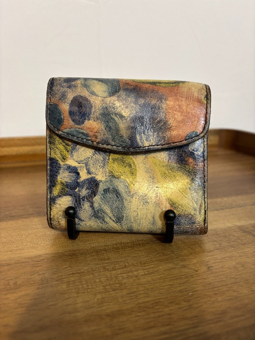 Patricia Nash Reiti Blue Sunset Floral Leather Bifold Wallet